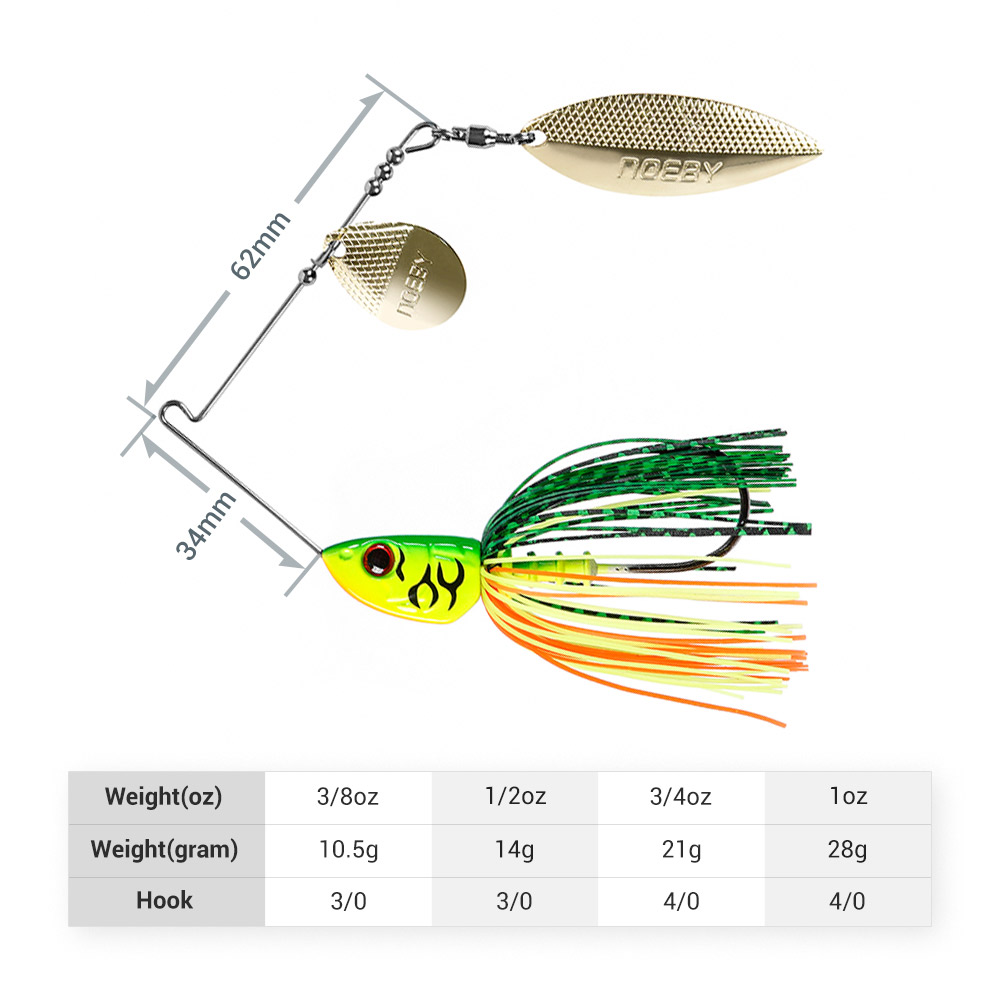 Noeby Spinnerbait 10.5g 14g 21 - مراجعة Jig Head Lure وسعره