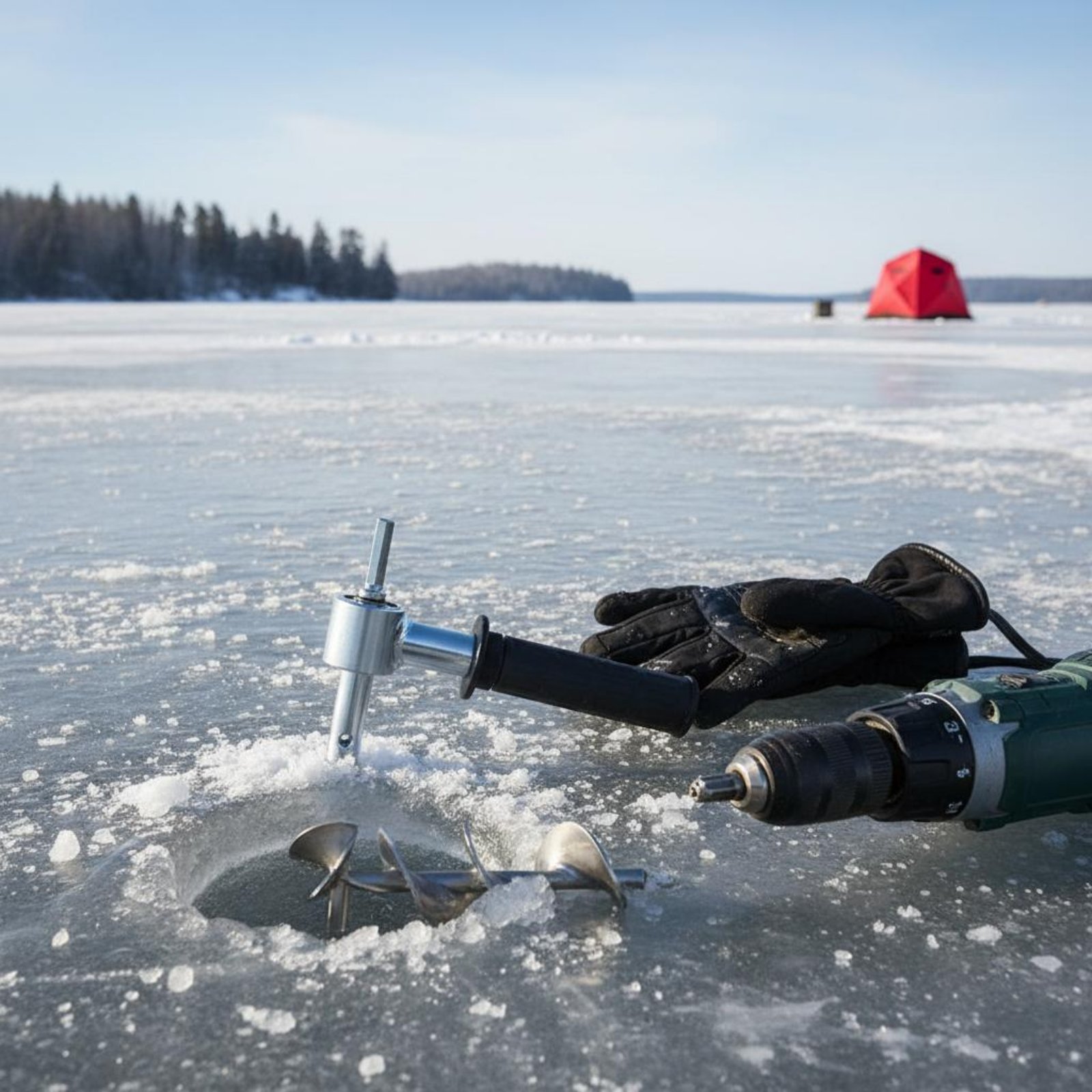 Ice Auger Drill Adapter Sturdy - مراجعة Fishing Equipment In وسعره