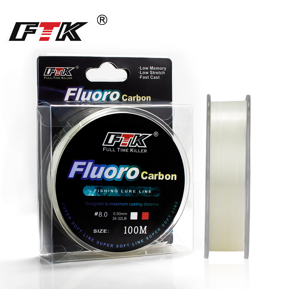 FTK 100m 4.13-34.32LB Fluoroca - مراجعة Fluorocarbon Line وسعره
