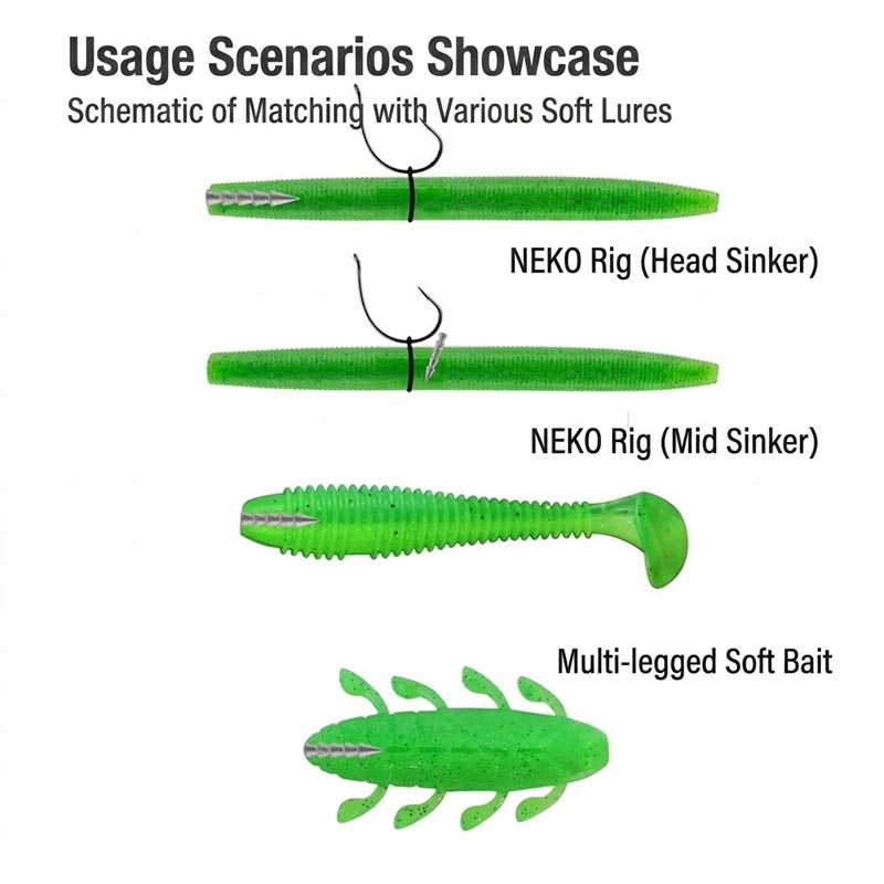 Lead-Free Alloy Nail Sinkers f - مراجعة Soft Plastic Lure وسعره