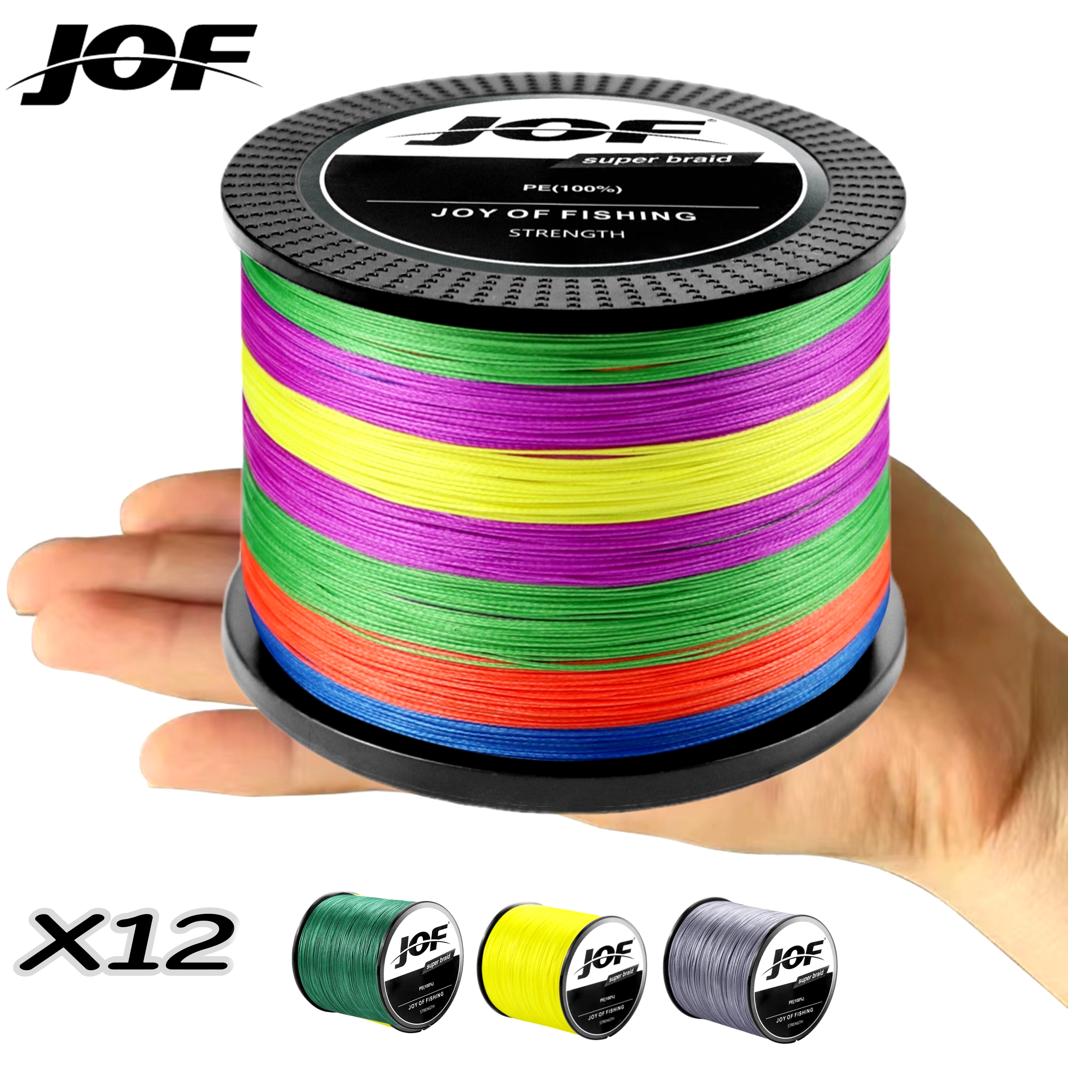 JOF 12 Strands Braided Fishing - مراجعة Fishing Equipment Bundle وسعره