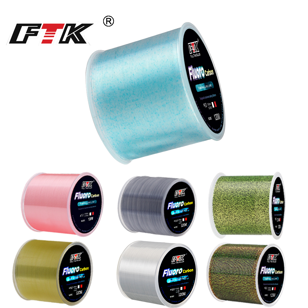FTK 120m Invisible Fishing Lin - مراجعة Fluorocarbon Line وسعره