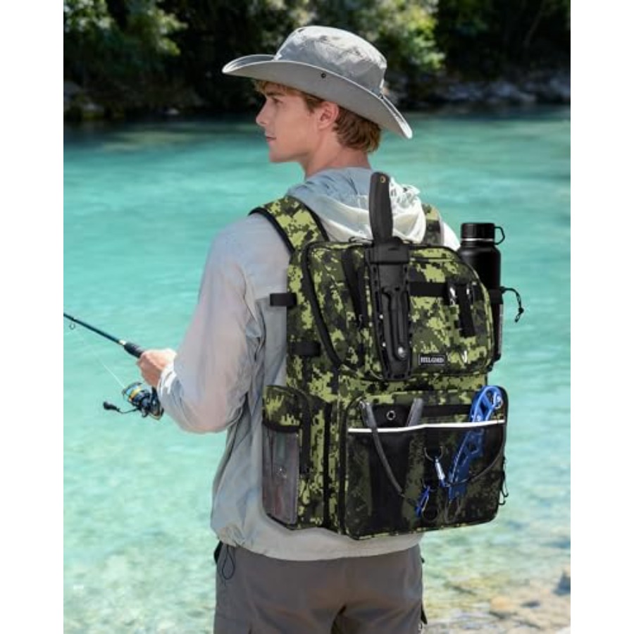 Fishing Backpack with Rod Hold - مراجعة Fishing Equipment In وسعره